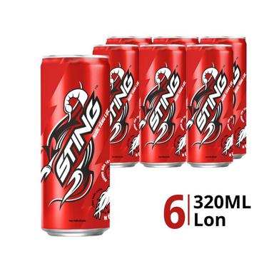 Lốc nước tăng lực dâu Sting 320ml (6 Lon)